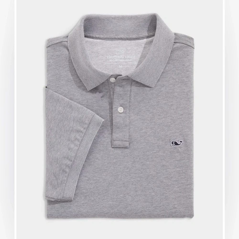Vineyard vines Edgartown pique polo grey short sleeve - Picture 2 of 6